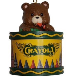 Vintage 1992 Crayola Crayon Christmas Holiday Ornament Bear